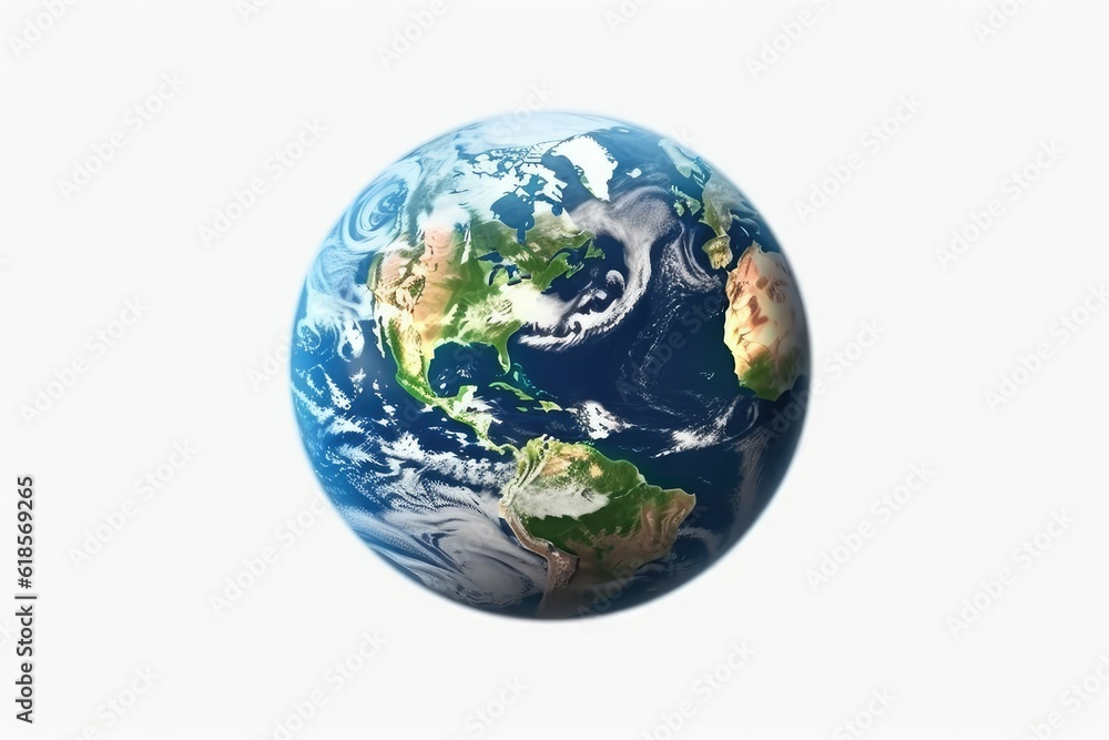 earth globe isolated on white background with 8k high resolution
