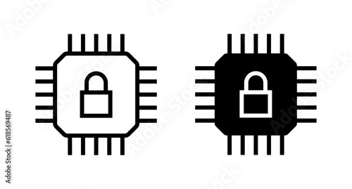 Cyber security vector icon set. Cyberwar, hacking process sign