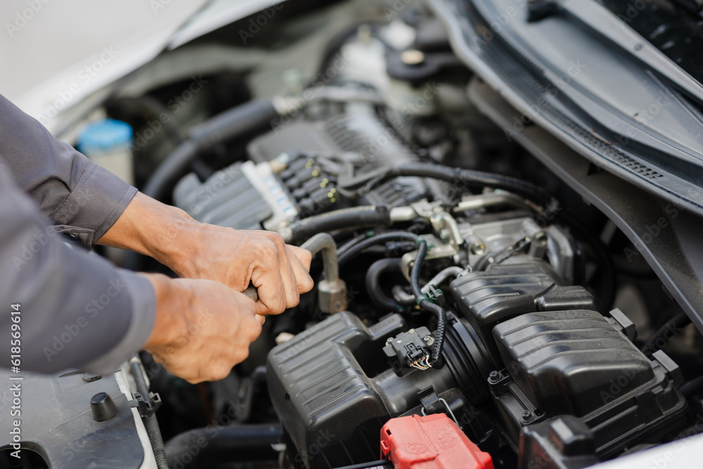 car mechanic working Engine repair and maintenance service car mechanic working Engine repair and maintenance service