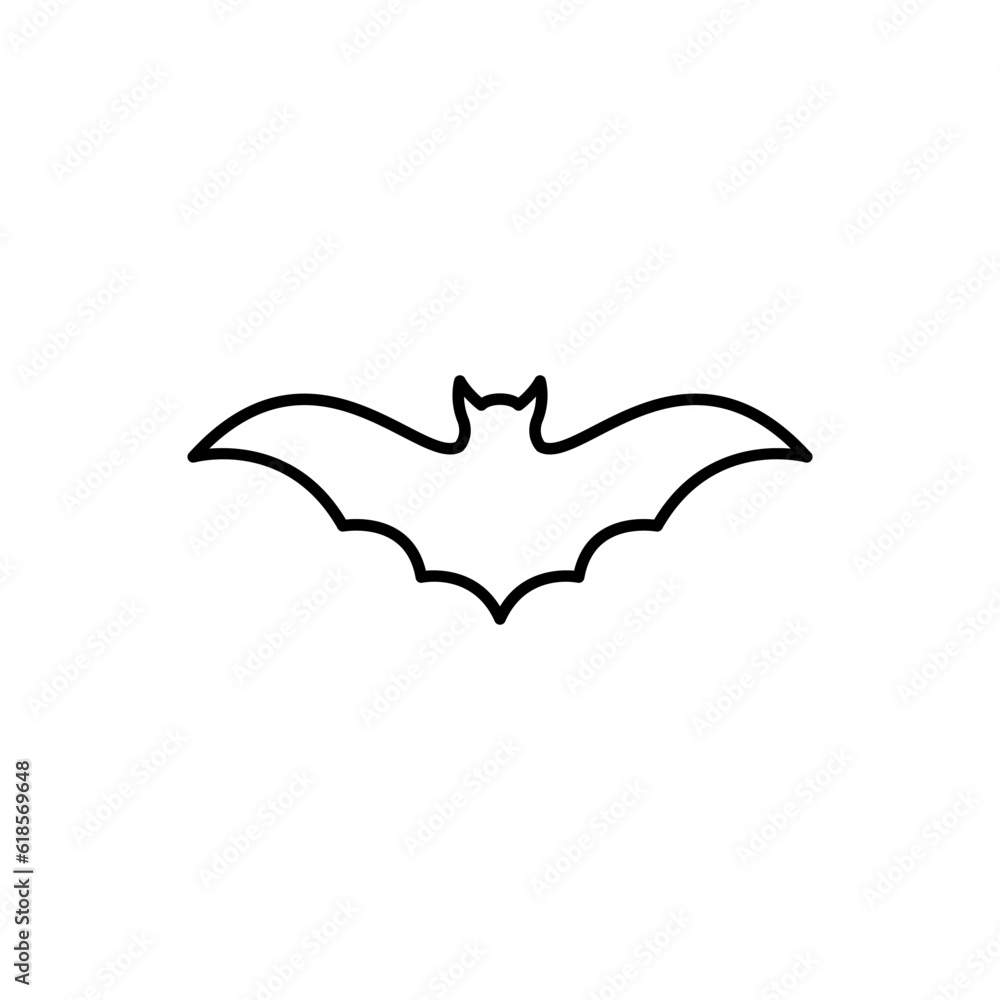 Naklejka premium Bat line icon vector design