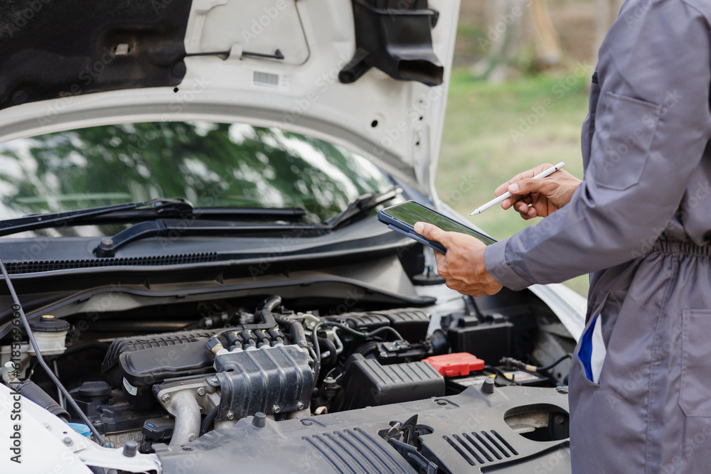 car mechanic working Engine repair and maintenance service car mechanic working Engine repair and maintenance service