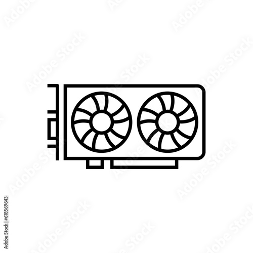 GPU line icon vector design