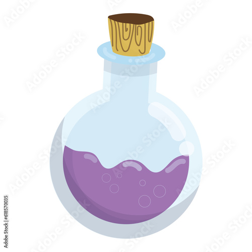 Isolated colored alchemy potion sketch icon Vector