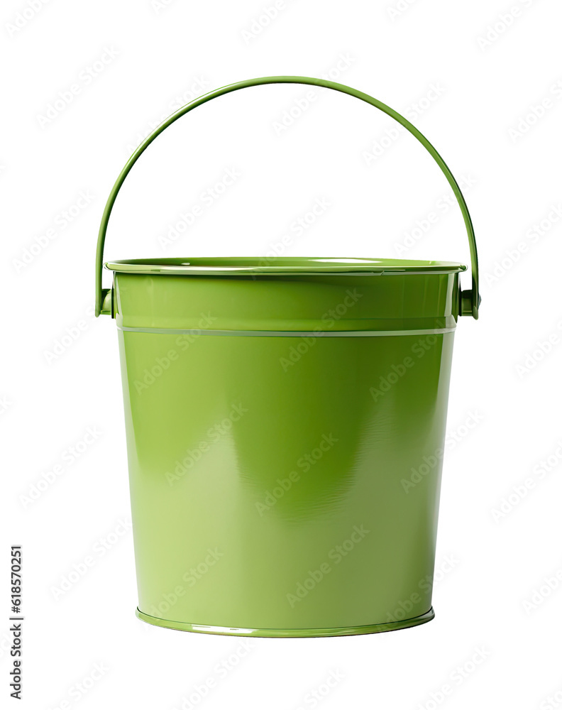 Green bucket isolated on transparent background Green bucket isolated on transparent background