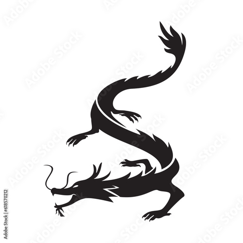 dragon silhouette logo template vector illustration.
