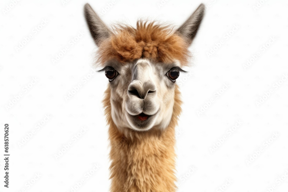 close up of a llama PNG 8k isolated on white background