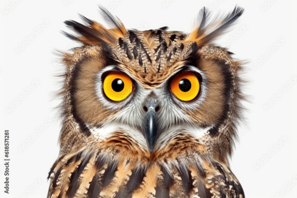 Fototapeta premium great horned owl 8k high resolution isolated on white background