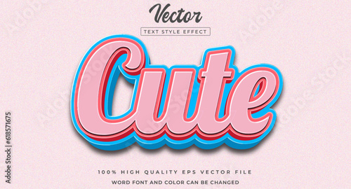 editable text cute 3d text style