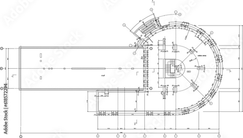 Vector sketch of architectural design illustration of a shopping center mall building in the middle of the city