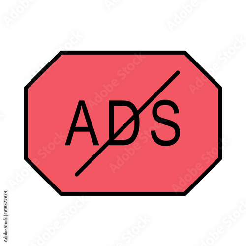 Filled Line Ads Blocked hexagon design vector icon design vector line icon svg