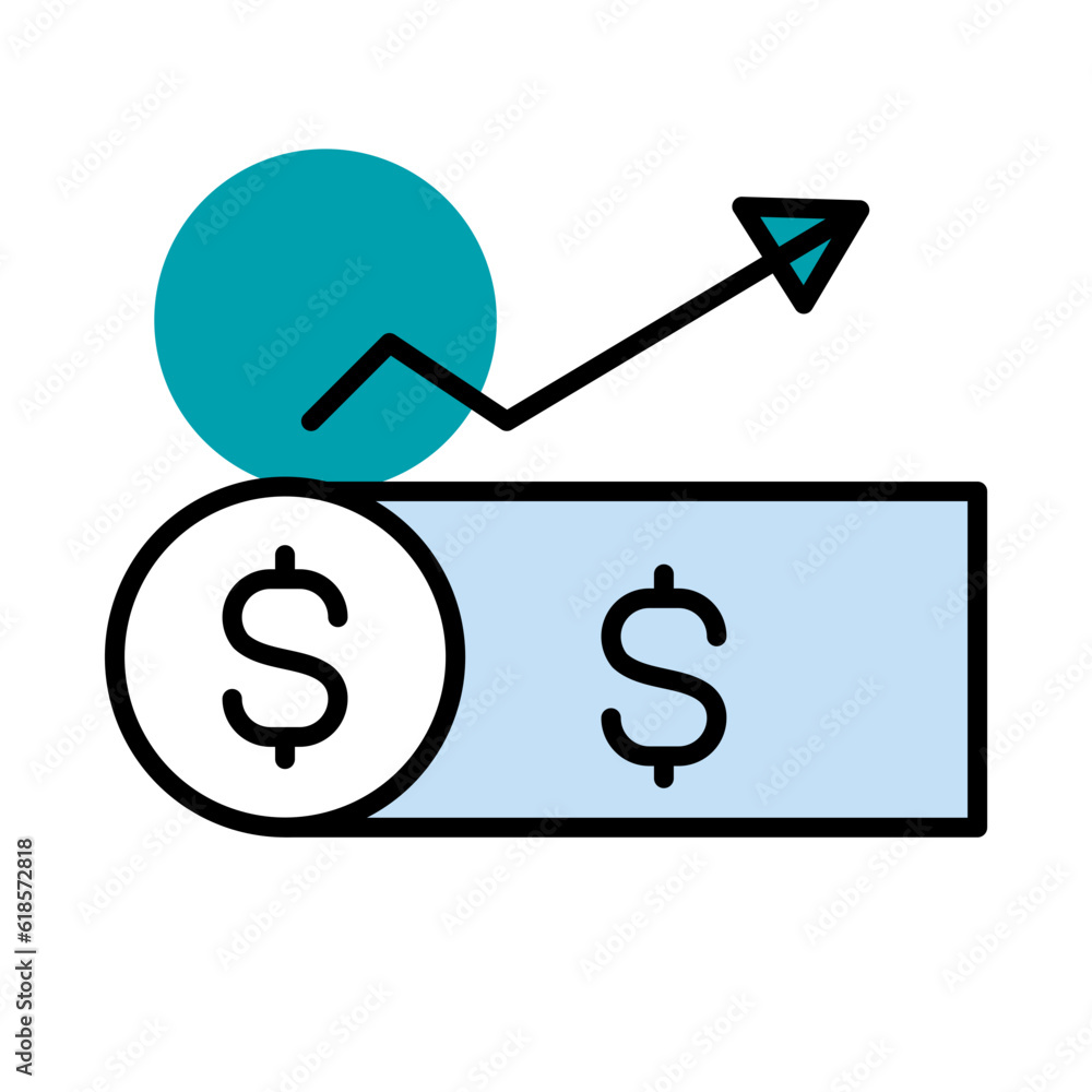 Filled Line Money Growth design vector icon design vector line icon svg Filled Line Money Growth design vector icon design vector line icon svg