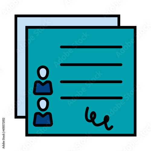 Filled Line Marriage contract design vector icon design vector line icon svg