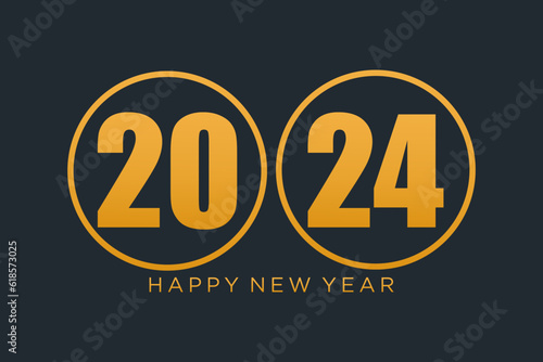 2024 Happy New Year logo design vector. colorful new year 2024 design