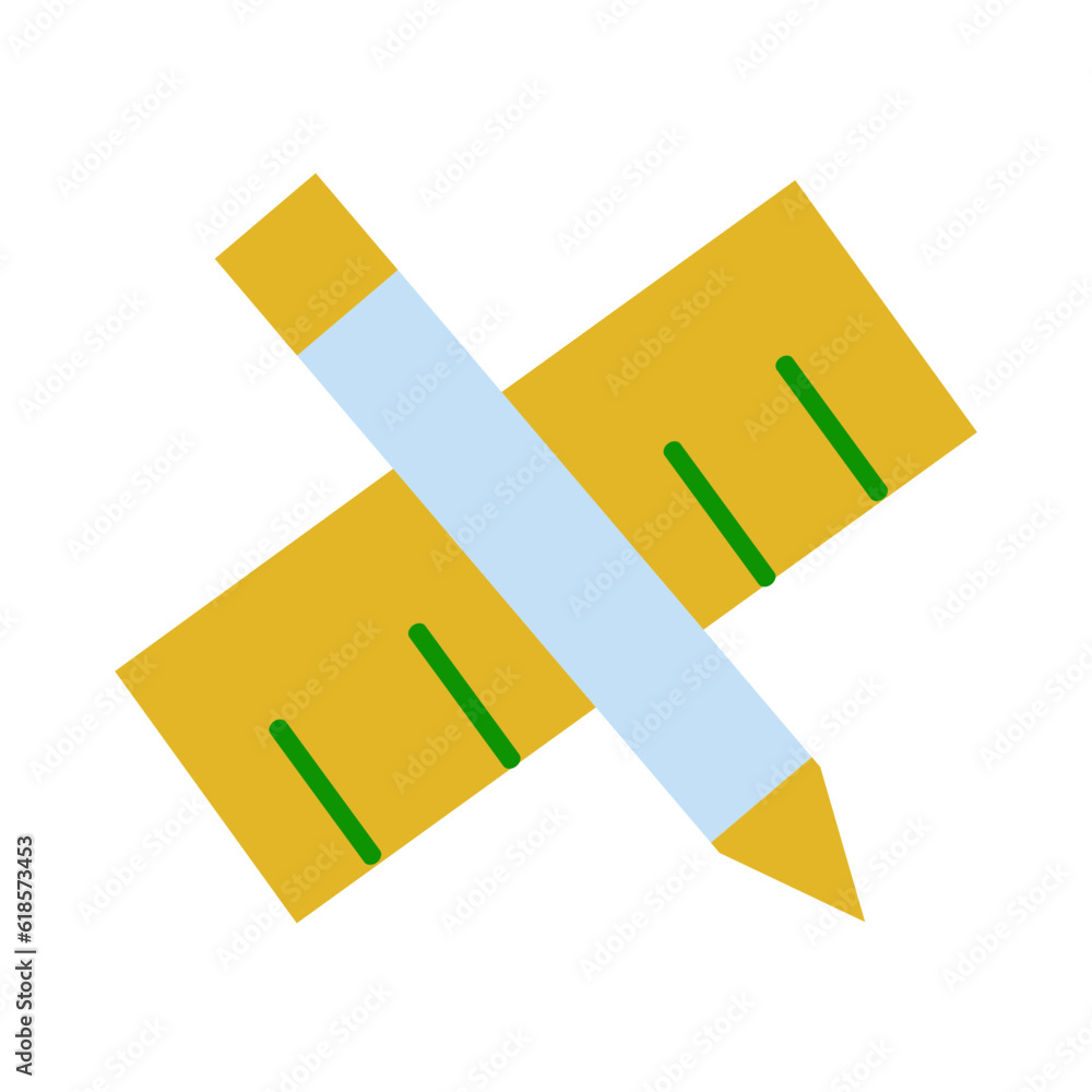 Simple Flat Pencil and ruler design vector icon design vector line icon svg Simple Flat Pencil and ruler design vector icon design vector line icon svg