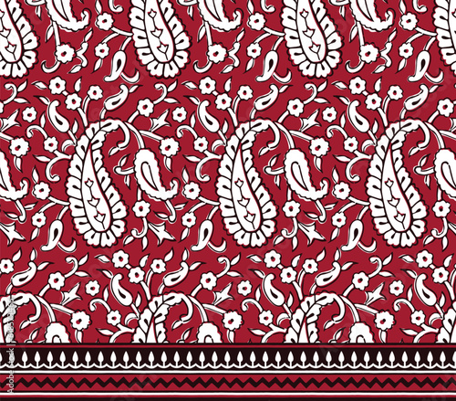 PAISLEY FLORAL SEAMLESS PATTERN ALL OVER PRINT VECTOR ILLUSTRATION