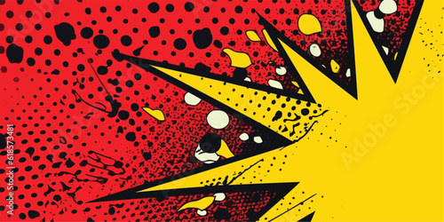 VIntage retro comics boom explosion crash bang cover book design with light and dots. Can be used for decoration or graphics. Graphic Art. Vector. Illustration