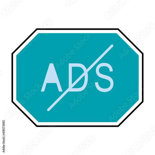 Sticker Ads Blocked hexagon design vector icon design vector line icon svg