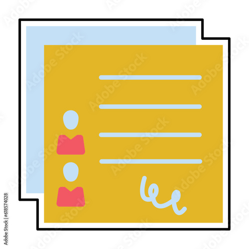 Sticker Marriage contract design vector icon design vector line icon svg