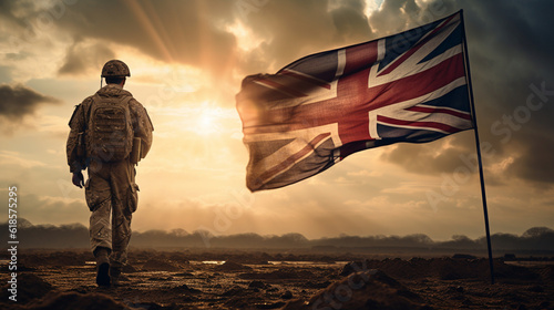 Greeting card for Poppy Day , Remembrance Day .Great Britain celebration. Generative AI