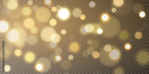 Light effect with a lot of shiny highlights shining on a transparent background for Christmas and New Year design. Vector