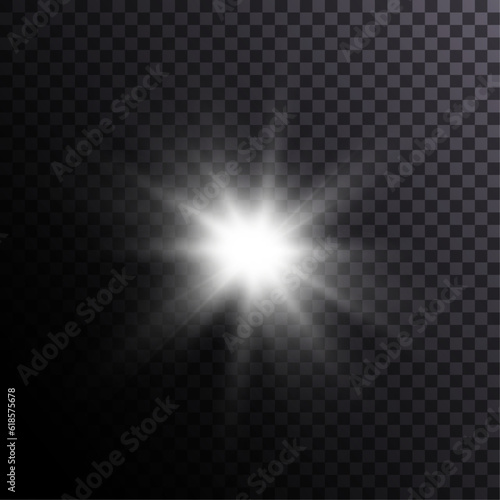 The vector sun shines with a cold translucent light. Gradient	
