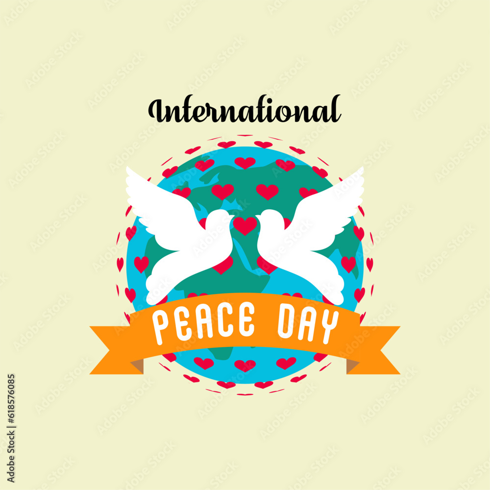 International Peace Day Background Illustration. Peace Day Illustration Template