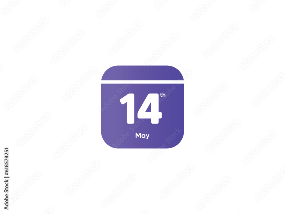14th May calendar date month icon with gradient color, flat design style vector illustration
14th May calendar date month icon with gradient color, flat design style vector illustration