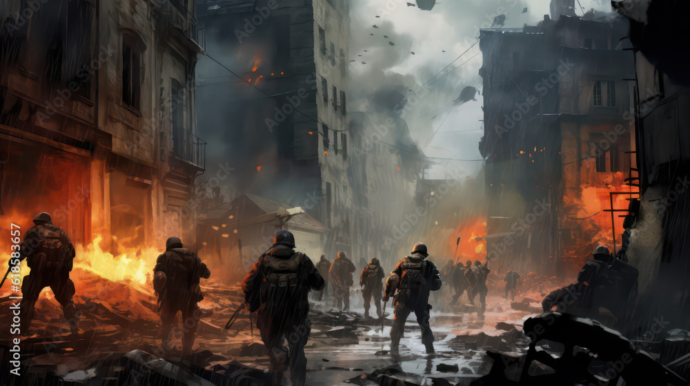 Special Forces in Burning City to Stop War and Riot AI Generative
Special Forces in Burning City to Stop War and Riot AI Generative