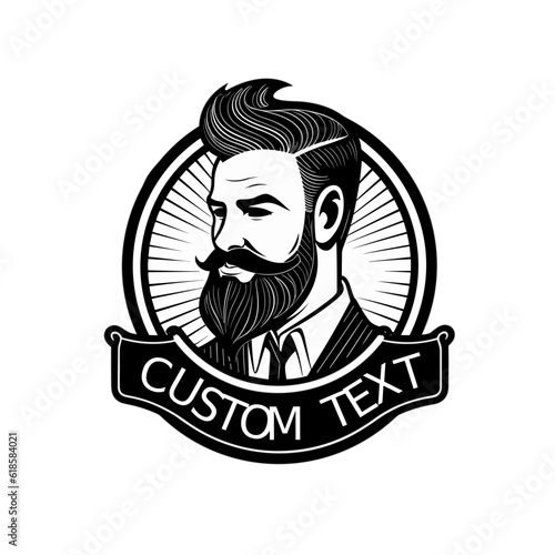 person with men's haircut logo