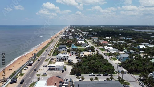 Flagler beach drone shots facing away from the pier photo
