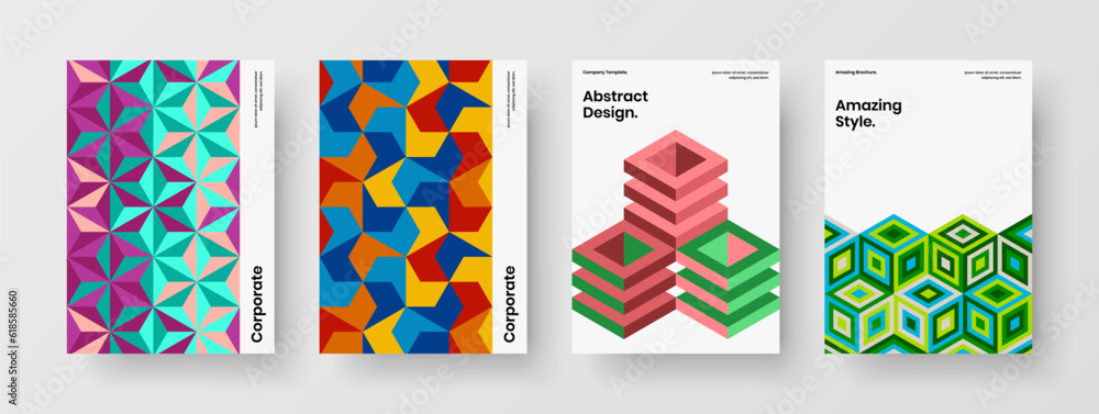 Simple catalog cover vector design illustration bundle. Modern geometric pattern corporate identity layout composition. Simple catalog cover vector design illustration bundle. Modern geometric pattern corporate identity layout composition.