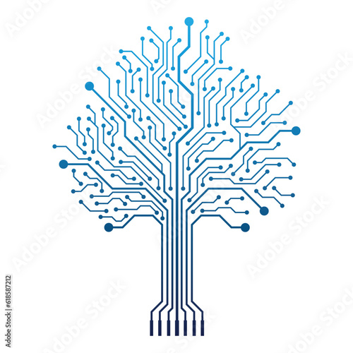 Circuit Technology Tree Vector Icon