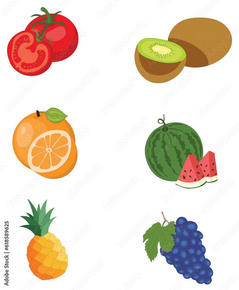 set of fruits set of fruits