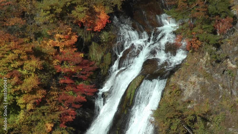 Water falling on Kirifuri waterfall in Nikko, Tochigi, Japan Water falling on Kirifuri waterfall in Nikko, Tochigi, Japan