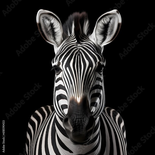 zebra close up  beautifully lit  studio portrait of a zebra