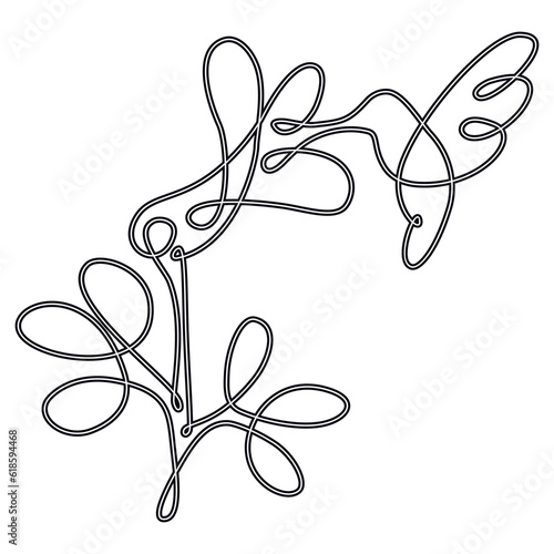 Bird continuous line, illustration isolated on white background. One line drawing.