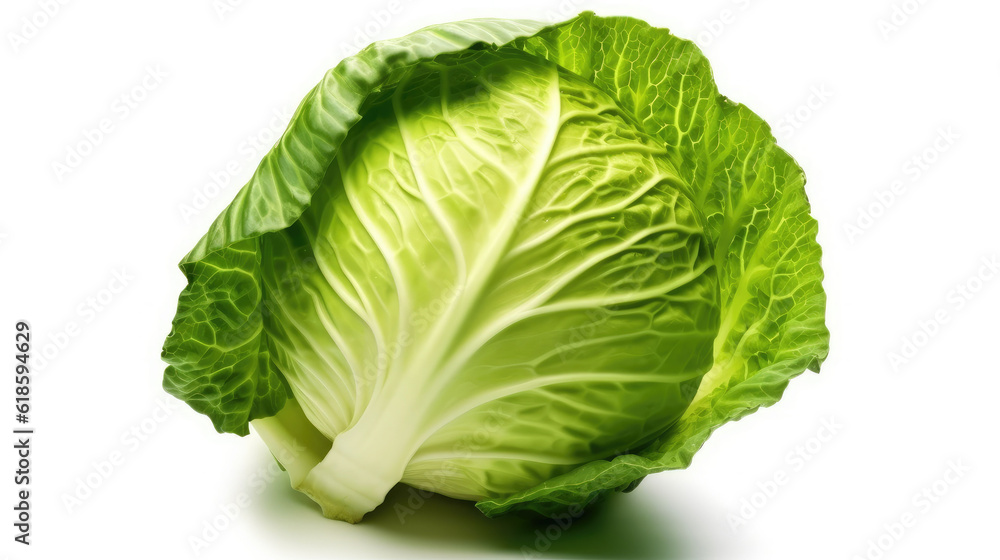 photorealism of cabbage isolated on white background,Ai generative. photorealism of cabbage isolated on white background,Ai generative.