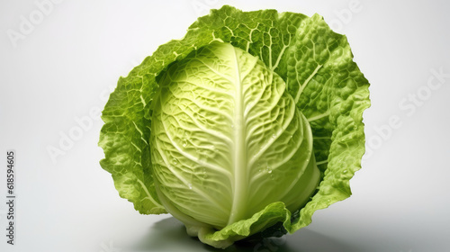 photorealism of cabbage isolated on white background,Ai generative.