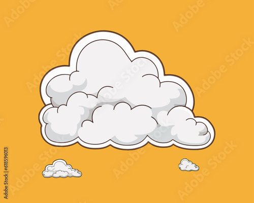 Cartoon white cloud on an isolated background. Vector illustration