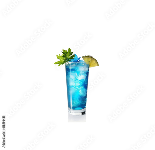 Colorful summer cocktail liquor blue curacao. Vector illustration isolated on white background