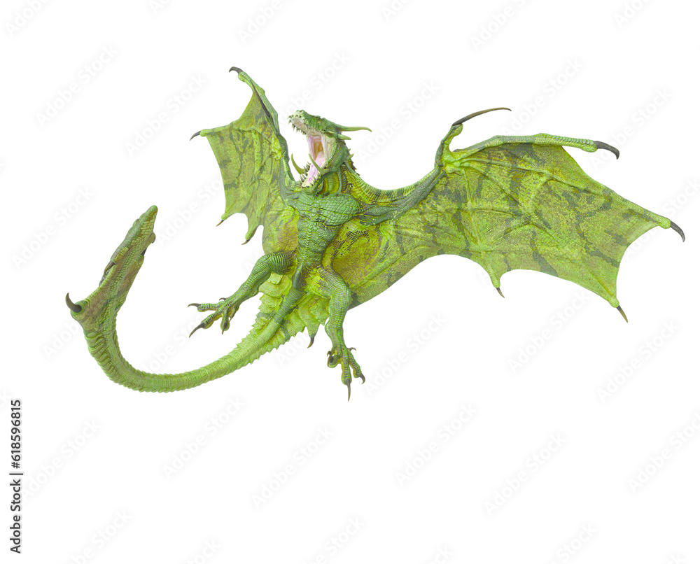 Naklejka premium dragon is so angry on white background