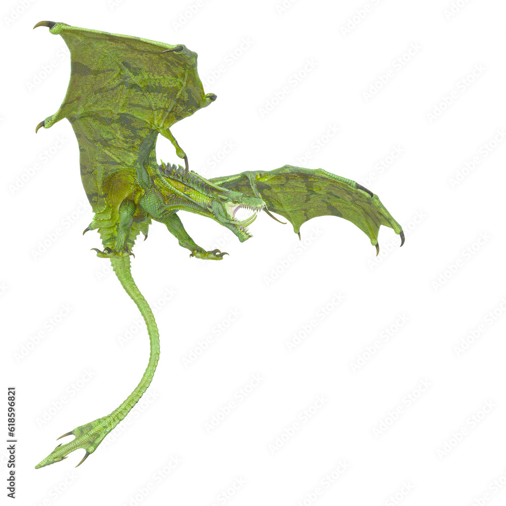 Obraz premium dragon is threatening on white background side view