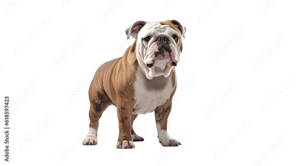 Fawn Bulldog isolated on a transparent background 