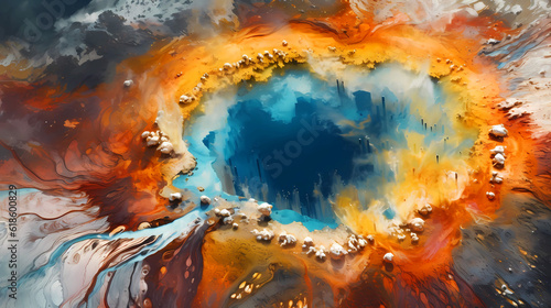 Illustration of Yellowstone National Park, USA