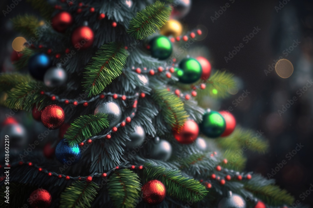 happy holidays tree .generated by Ai.