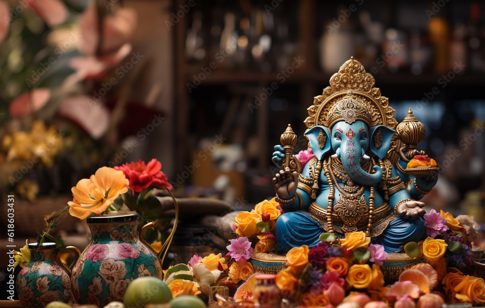 Cinematic Vision of Lord Ganesha: Vibrant and Sublime Divine Artistry