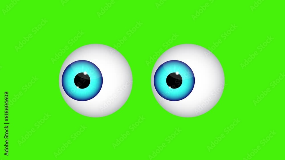 Simple Cartoon Eye Blink Animation On Green Background Simple Cartoon Eye Blink Animation On Green Background
