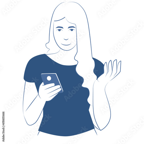 A girl with a phone