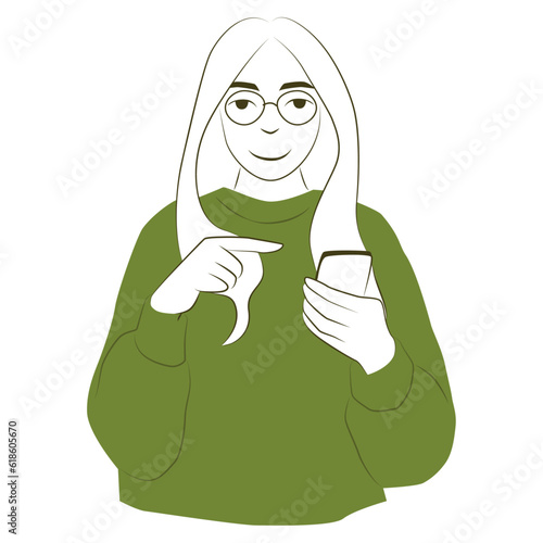 A girl with a phone