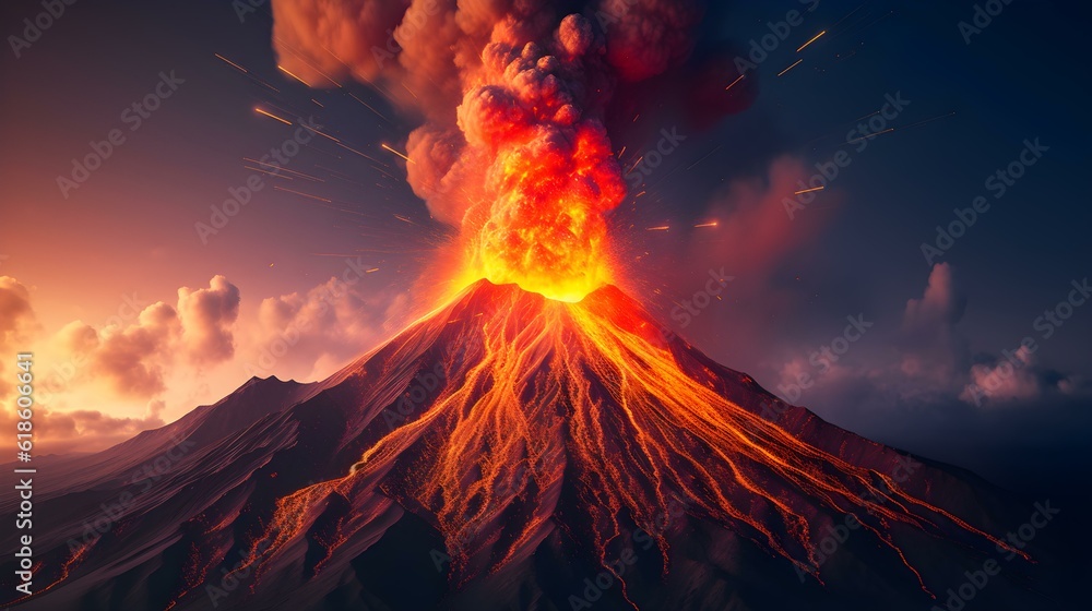 Close-up of an Volcanic Eruption